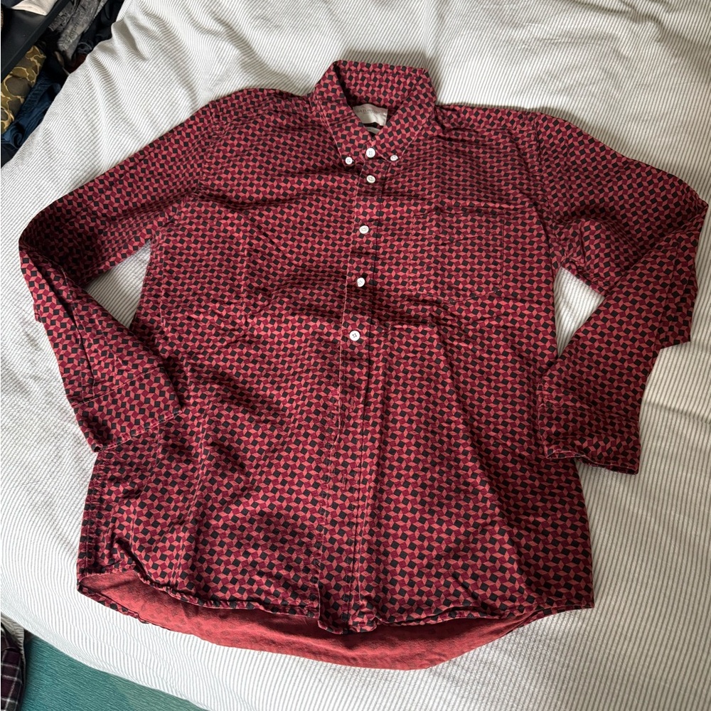 Saturdays Surf NYC Red Patterned Shirt sz M